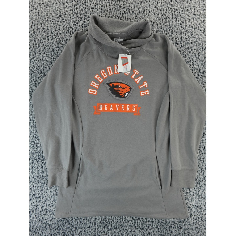 Box Seat Clothing Oregon State Beavers Gray‎ Cowl Neck Sweatshirt Womens L